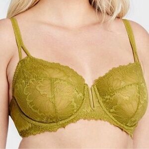 Auden Balconette Lace Underwire Bra *You choose the size Olive Green New NWT